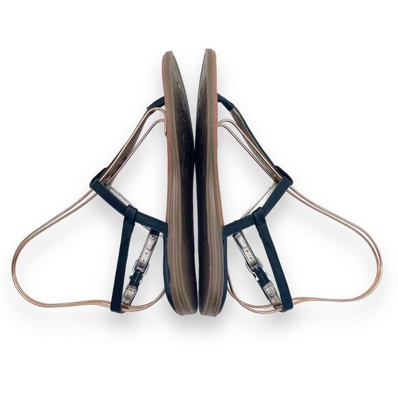 Circus Sam Edelman Cayden T Strap Thong Sandal Black Faux Leather Women’s Size 8 - Picture 14 of 16